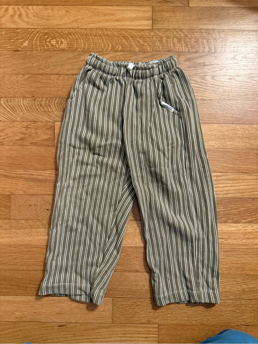 Zara Kids Olive Green Striped Pull-On Sweats Size 6